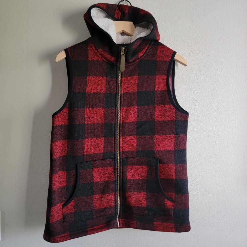 Pulse vest, L, Red buffalo plaid